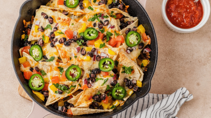 campfire skillet nachos