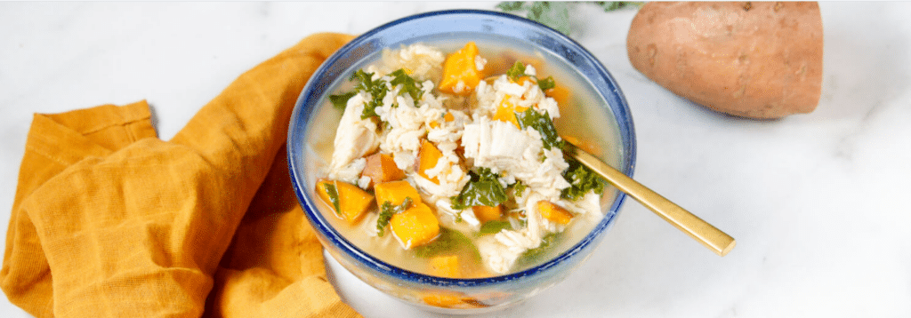 Chicken, Sweet Potato & Brown Rice Soup