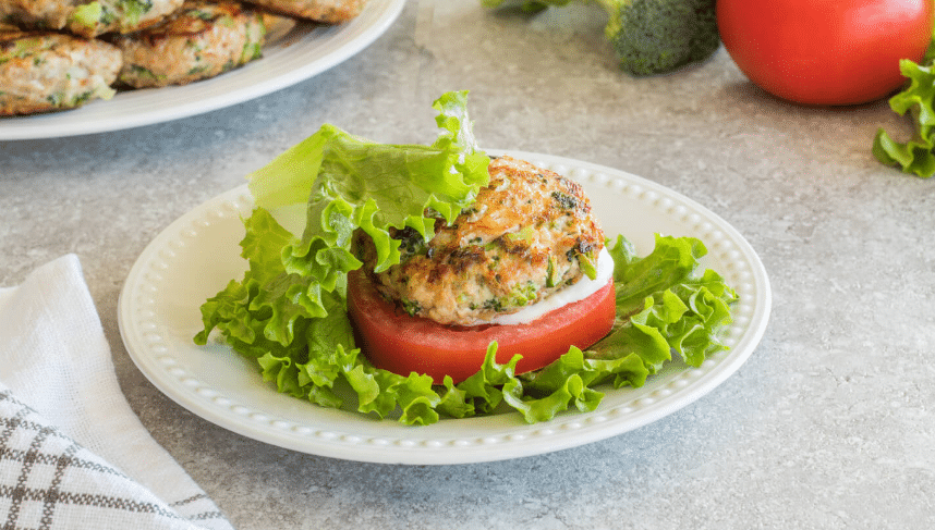 Lettuce Wrap Chicken and Broccoli Patties